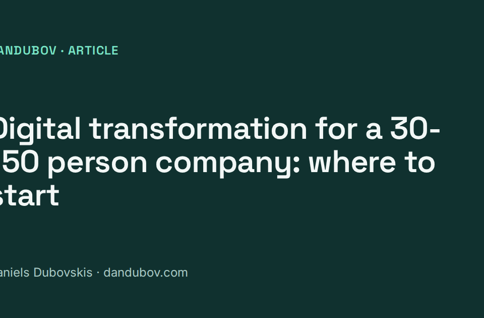 Digital transformation for a 30-150 person company: where to start