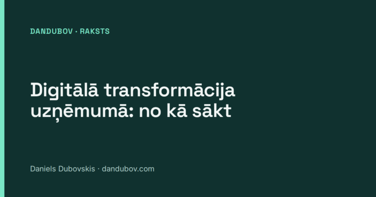 Digitālā transformācija uzņēmumā: no kā sākt