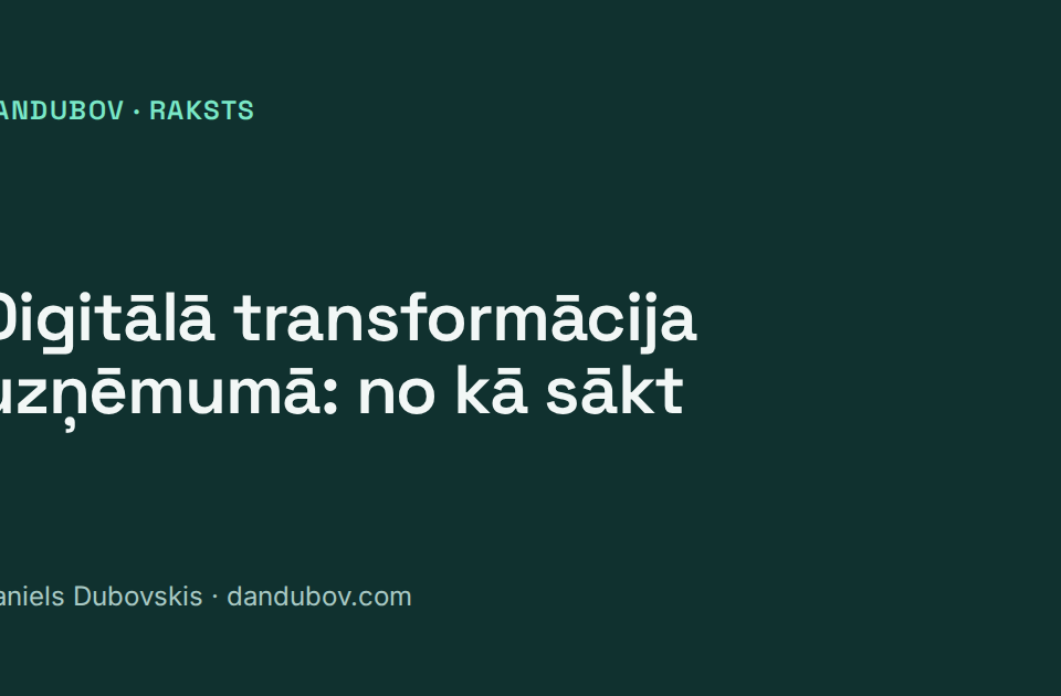 Digitālā transformācija uzņēmumā: no kā sākt