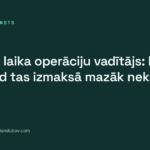 Nepilna laika operāciju vadītājs, raksta vāka attēls