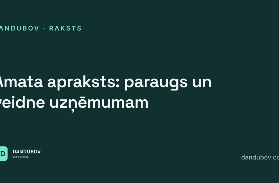 Amata apraksts: paraugs un veidne uzņēmumam