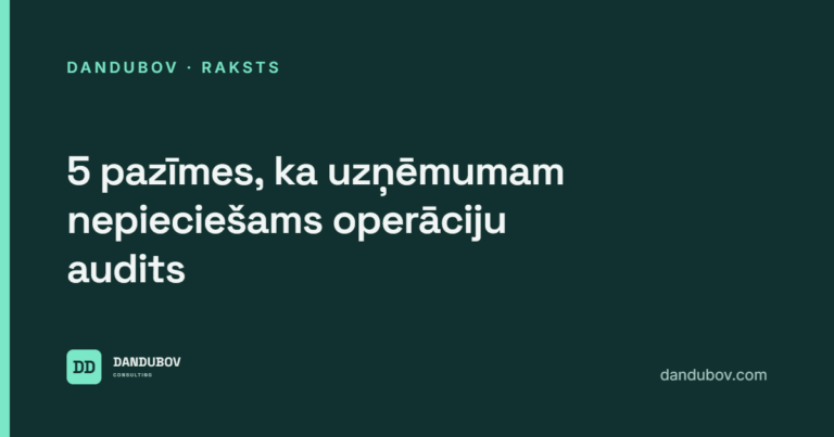 5 pazīmes, ka uzņēmumam nepieciešams operāciju audits