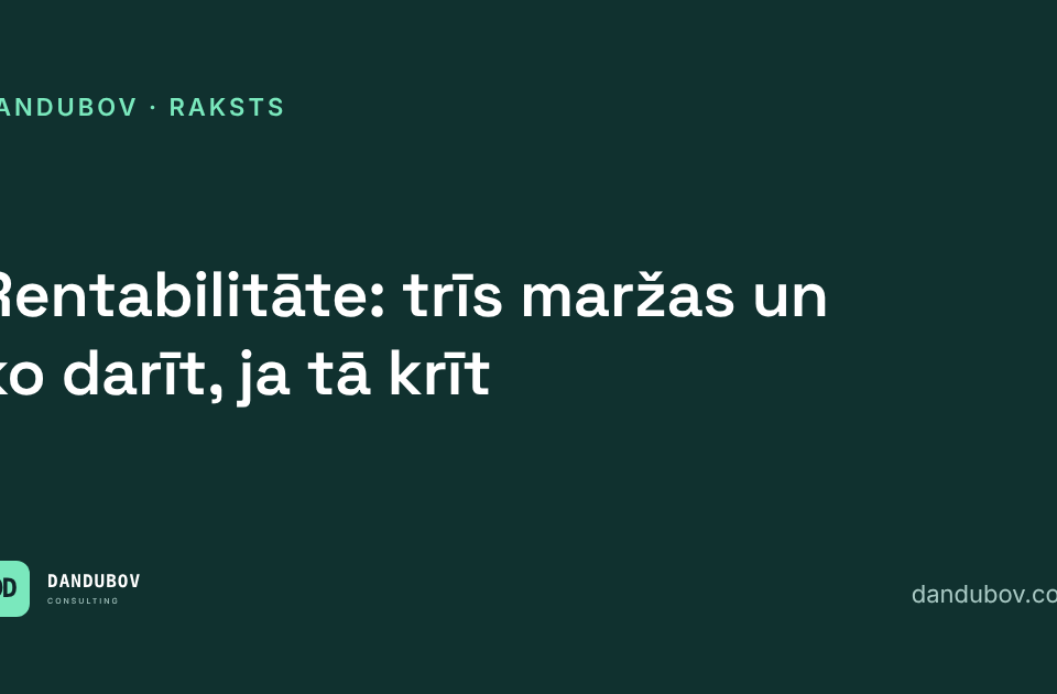 Rentabilitāte: trīs maržas un ko darīt, ja tā krīt