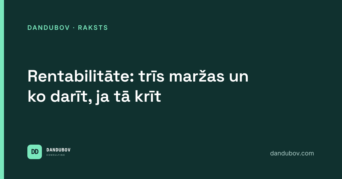 Rentabilitāte: trīs maržas un ko darīt, ja tā krīt